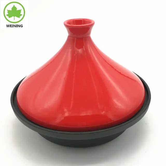 Ma-rốc tajin nồi gang Tajine nồi với màu đỏ gốm hat gang Tajine tagine nồi