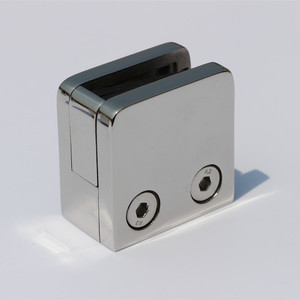 Stainless Steel D Shape Square Wall Mounted <strong>Glass</strong> Clamp Clip <strong>Bracket</strong> Holder on Tempered or Laminated <strong>Glass</strong>