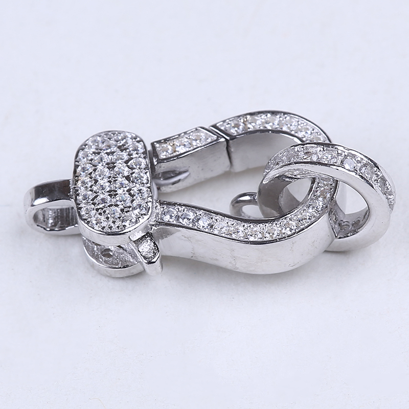 Оптовая продажа, застежка из стерлингового серебра со стразами