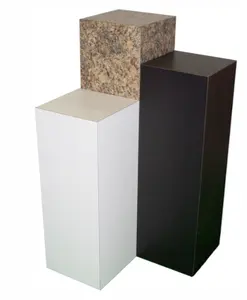 Preto grande de chão de plástico acrílico praça rodapés/display pedestal para evento de casamento