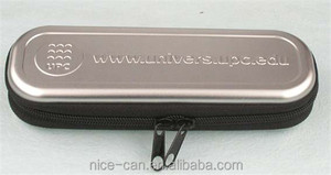Kotak pensil sekolah warna alat tulis kustom langsung pabrik Tiongkok risleting timah persegi panjang ritsleting logam timah - Product Image 3