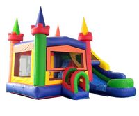 Modulaire Moderne Arc-En-Ciel de Maison De Rebond De Glissière D'eau toboggan gonflable Combo avec parcours d'obstacles