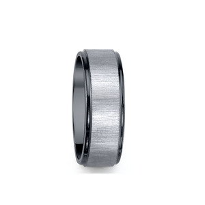 Su ordine di Modo di Sterling Silver Inlay Zirconio Nero Fascia di Cerimonia Nuziale <span class=keywords><strong>Anello</strong></span> - Product Image 1