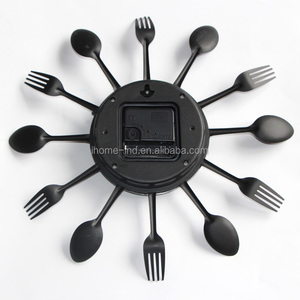 Cina all'ingrosso della decorazione della casa orologio da <span class=keywords><strong>parete</strong></span> della <span class=keywords><strong>cucina</strong></span> con il cucchiaio e forchetta - Product Image 3