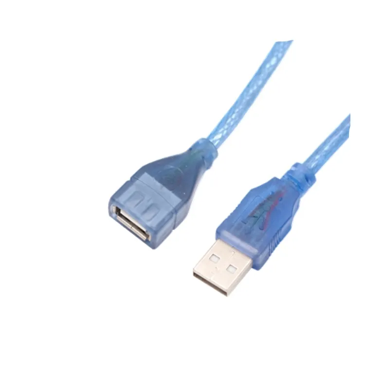 자석 반지 usb 연장 케이블 1.5m 투명한 파랑을 가진 고품질 USB2.0 AM/AF 데이터 케이블 가득 차있는 구리