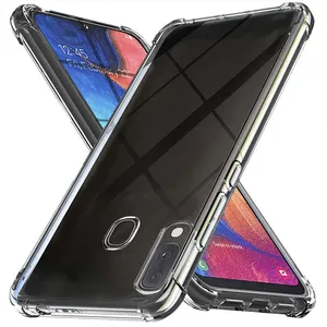 Menggaruk Tahan Kristal Jelas Lembut TPU Phonecase untuk Samsung Galaxy A20E Case