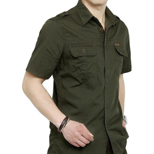 Camisa de Trabajo de Manga Corta, Duradera, Transpirable, Antiarrugas, Antibolitas, Corte Ajustado, Informal, de Algodón y Poliéster para Hombre - Product Image 4