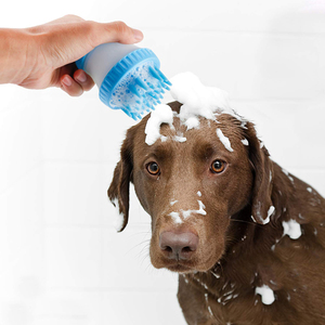 Pet <strong>Dog</strong> <strong>Bath</strong> and Massage Brush Pet Scrubber Shampoo Dispenser Pet Cleaning Device <strong>Dog</strong> Washer With Silicone Brush Bristle - Product Image 4