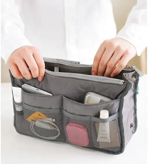 Stylish cosmetic gadget purse bag portable travel makeup handbag men bathroom washing pouch multipurpose grocery storage bag