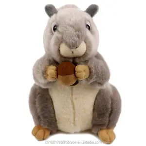 Hot Selling OEM ODM Custom Adorable Soft Stuffed Animal Squirrel Doll Lifelike Realistic Squirrel Plush Toy