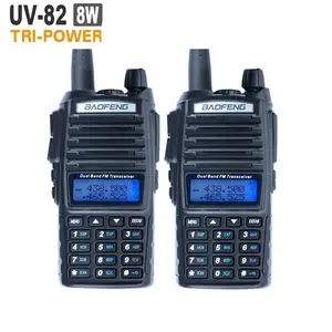 En iyi Satın Almak Yüksek Kaliteli Çıkış Güç BaoFeng UV-82 8 W Yeni Sürüm Taşınabilir Amatör Radyo Walkie Talkie Çift PTT Iki yönlü Amatör Radyo