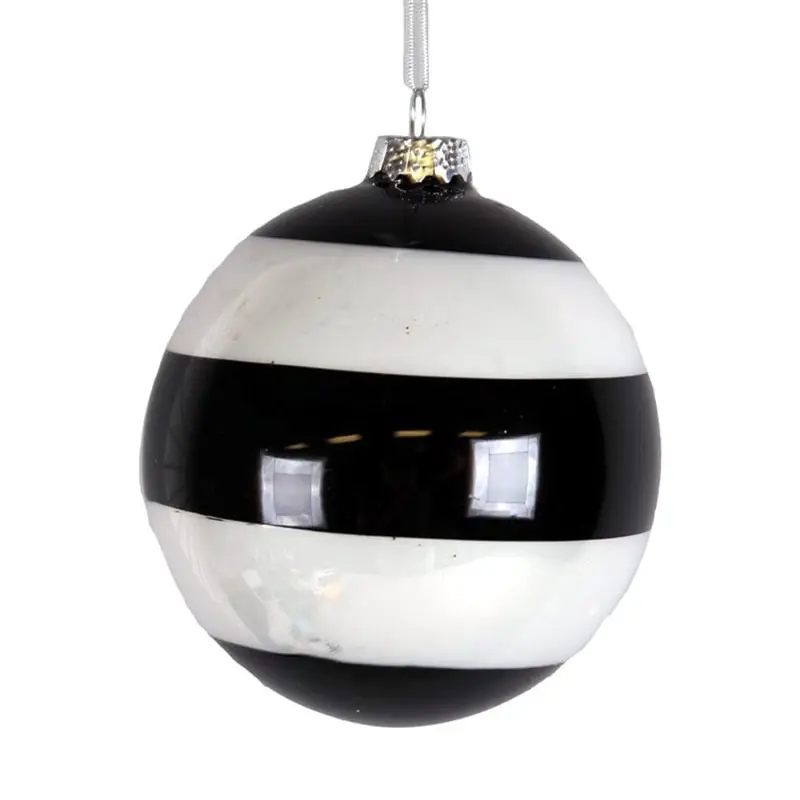 In Bianco e nero Grande Vetro Di Natale/Xmas Ball Ornamenti