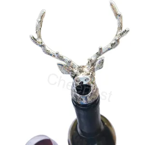 Dekorative Zink legierung Rotwein Silikon Pourer Belüfter Auslauf Zubehör Edelstahl Animal Bull Head Liquor Pourer