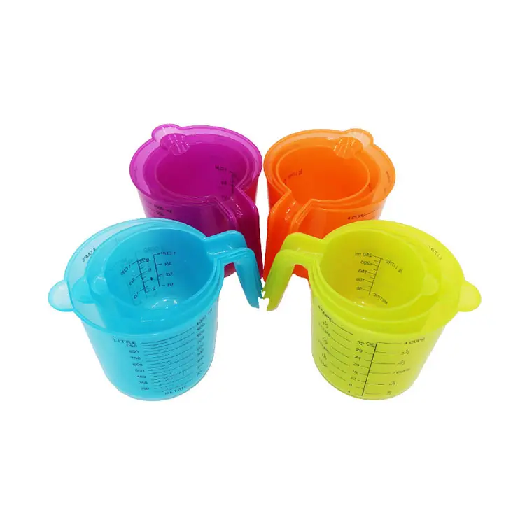 2024 online Hot Sale New Product Plastic Baking Gadget Measuring Cups 3 Set Double Scale Cup Measuring Spoon Kitchen Tool