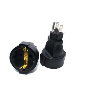 Industrial NEMA 5-15P to EU Schuko Female 15A 250V US 3Pin Male to <strong>Euro</strong> Schuko Female <strong>Adapter</strong> with 2 Outlets - Product Image 2