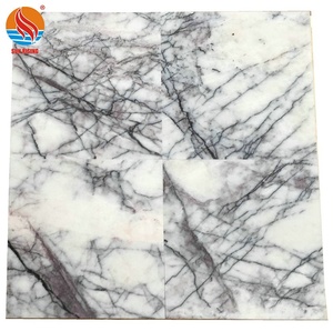 Piastrelle <span class=keywords><strong>in</strong></span> <span class=keywords><strong>Marmo</strong></span> Bianco Lilla Popolari 300x300x15mm, <span class=keywords><strong>Marmo</strong></span> Naturale Bianco per Rivestimenti e Pavimenti, Ideali per Hotel, Sale d'Attesa e Pareti Posteriori - Product Image 2