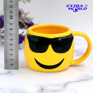Gran capacidad de cerámica pintada a mano personalizado taza de café Taza de cerámica Emoji - Product Image 2