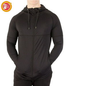 capucha Xxxxl <span class=keywords><strong>Grey</strong></span> gimnasio de los hombres de algodón ligero Jersey cremallera bolsillo Slim Sudadera con capucha - Product Image 1