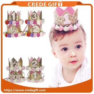 Hot sale Europe and the United States the new kids Birthday party crown lace <span class=keywords><strong>rose</strong></span> hat accessories - Product Image 3