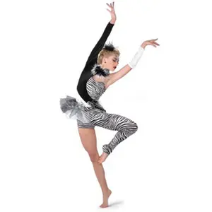 Woman Dance Costumes Women Jazz Dance Leotard Zebra Print Modern Western Cheer Dance Costume Animal Forest Stage Play Performance Wear