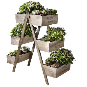 Gran jardín de madera planta de almacenamiento de acrílico de rack de flor con 6 de caja - Product Image 1
