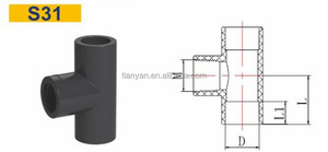 Lista de precios de fábrica <span class=keywords><strong>PVC</strong></span> tubo de goma <span class=keywords><strong>flexible</strong></span> hembra Tee articulaciones para suministro de agua - Product Image 2