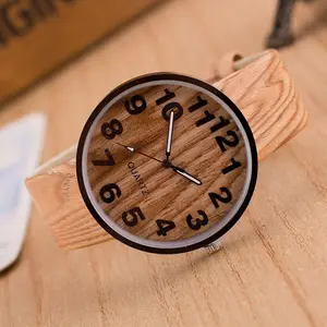 >>>fashion Quartz Watch Unisex Casual Wristwatches Grain Watches Faux Leather Design Vintage Wood New for Men Women Opp Bag 2021