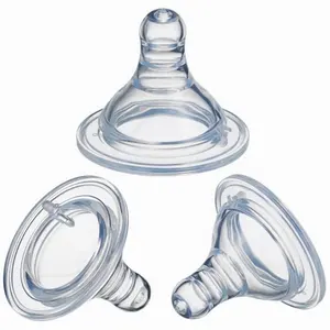 Wide mouth silicone baby nipple for feeding bottle