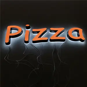 Водонепроницаемый Frontlit и Подсветкой Канала Письма led магазин спереди знаки для пиццы магазин