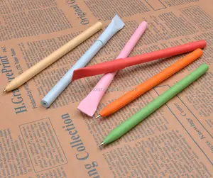 नवीनता अनुकूलित लोगो के साथ रंगीन कागज बॉल पेन टोपी