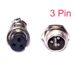 Gx16 m16 luchtvaart kabelconnector 3 pin metalen connector plug+socket koppeling