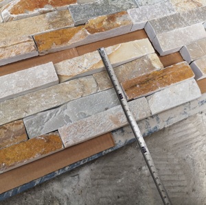 Nhà Máy Cung Cấp Vàng Mật Ong Quartzit Đá Tường Bảng Điều Chỉnh Vàng Slate Gờ Đá - Product Image 5