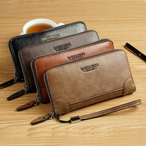Shopping on-line 2019 di tendenza di modo casuale degli uomini di alta qualità del raccoglitore lungo del supporto di carta del raccoglitore DELL'UNITÀ di elaborazione del cuoio del telefono della cassa del raccoglitore cartera - Product Image 4