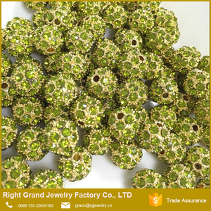 RG25 Olivine Livraison Échantillon Cristal Perles 6-10mm Métal En Alliage de Zinc Bracelet En Cristal Lâche DIY Perles - Product Image 1