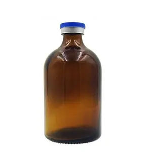 Flacon en verre moulé d'ambre pour cosmétiques, 100ml, 100 pièces, bouteille d'injection en verre, conteneur de la fabrication de la chine, à bas prix