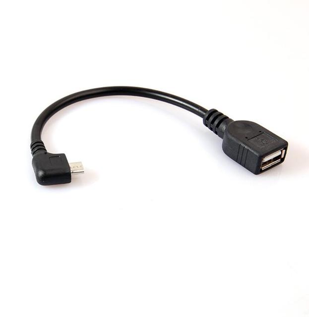 USB Micro 90 Degree Angle L Shape Male to USB Type a Female  Otg Adapter Cable