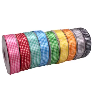 Wholesale 1 inch custom printed plaid satin ribbon