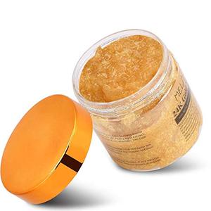 Özel etiket 24K altın beyazlatıcı Anti-Aging vücut cilası peeling yüz ve vücut tuz fırçalayın
