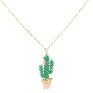 graine perle cactus cactus tissé ensemble de bijoux de <span class=keywords><strong>collier</strong></span> boucles d'oreilles bracelets mexicains bohème tendance - Product Image 4