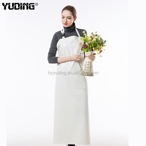 ขายส่งผู้หญิงราคาถูกพีวีซีกันน้ำสีขาวผ้ากันเปื้อนครัว