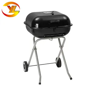 Bếp Nướng Bbq Thu Gọn Được Bằng Than 18 22 Inch Hình Vuông Gấp Gọn Bằng Kim Loại Ngoài Trời Cho Vườn Bếp Nướng Dã Ngoại Di Động