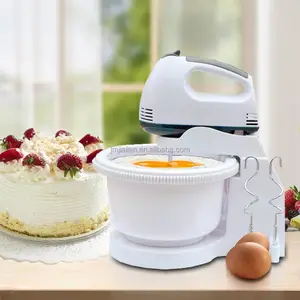 7 Speeds ABS Hand Mixer with Rotational Plastic Bowl