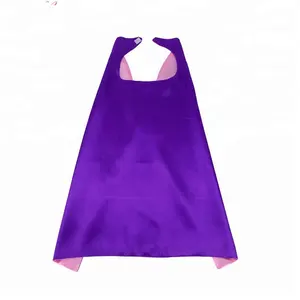 Cosplay Dicetak Logo Satin Karnaval Kostum Pahlawan Cape Jubah untuk Anak-anak Anak