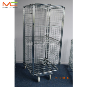 5 lado nestáveis fio rolo recipiente, aço segurança rolo gaiola com tampa e porta - Product Image 4
