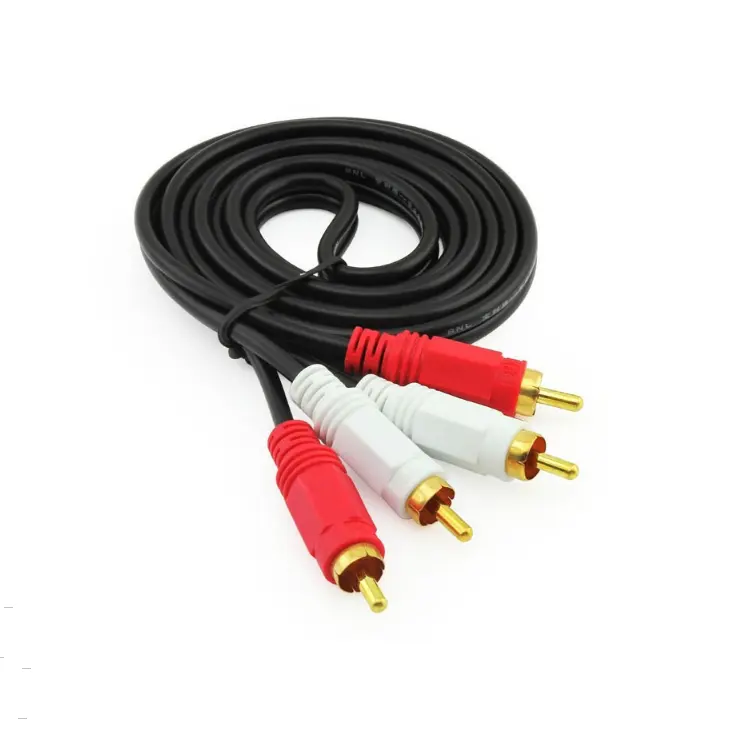 High quality Dual 2 RCA Cable adapter Stereo Audio 2RCA Cord Male to Male Connector