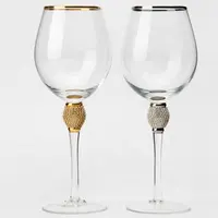 Raymond-copas de vino de cristal con borde dorado, embalaje de botella de vino