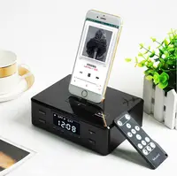 Hotel Alarm Clock FM Radio D9 Blue tooth Speaker Remote Control Charger Docking Music Player