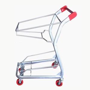 टिकाऊ डबल परत खुलासा सुपरमार्केट शॉपिंग ट्रॉली शॉपिंग कार्ट के लिए बिक्री - Product Image 2