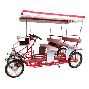 Vélo de plage pour 4 personnes, bicyclette Surrey, à pédales, amusant, en stock