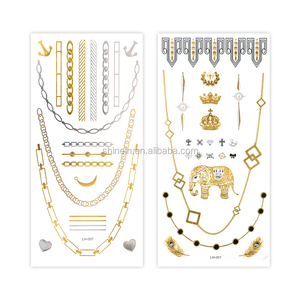 Adesivi Temporanei per Tatuaggi Metallizzati a Forma di Acchiappasogni e Ali d'Angelo per il Corpo - Product Image 3